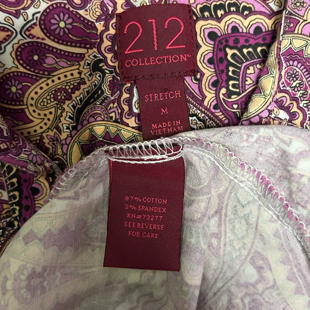 212 Collection Women’s Pink Vintage-Style Short Sleeve Button-Down Shirt‎ - Picture 3 of 3